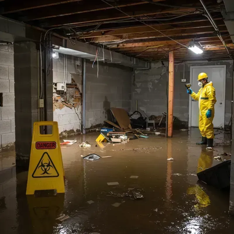 Flooded Basement Electrical Hazard in Loves Park, IL Property